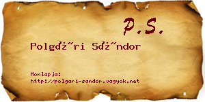 Polgári Sándor névjegykártya